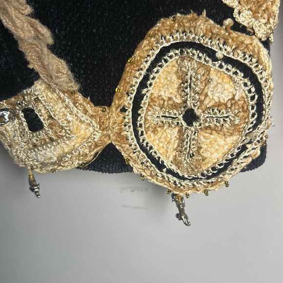 That Sweater Black Velvet Top with Gold Safari Embellishments - Picture 7 of 8